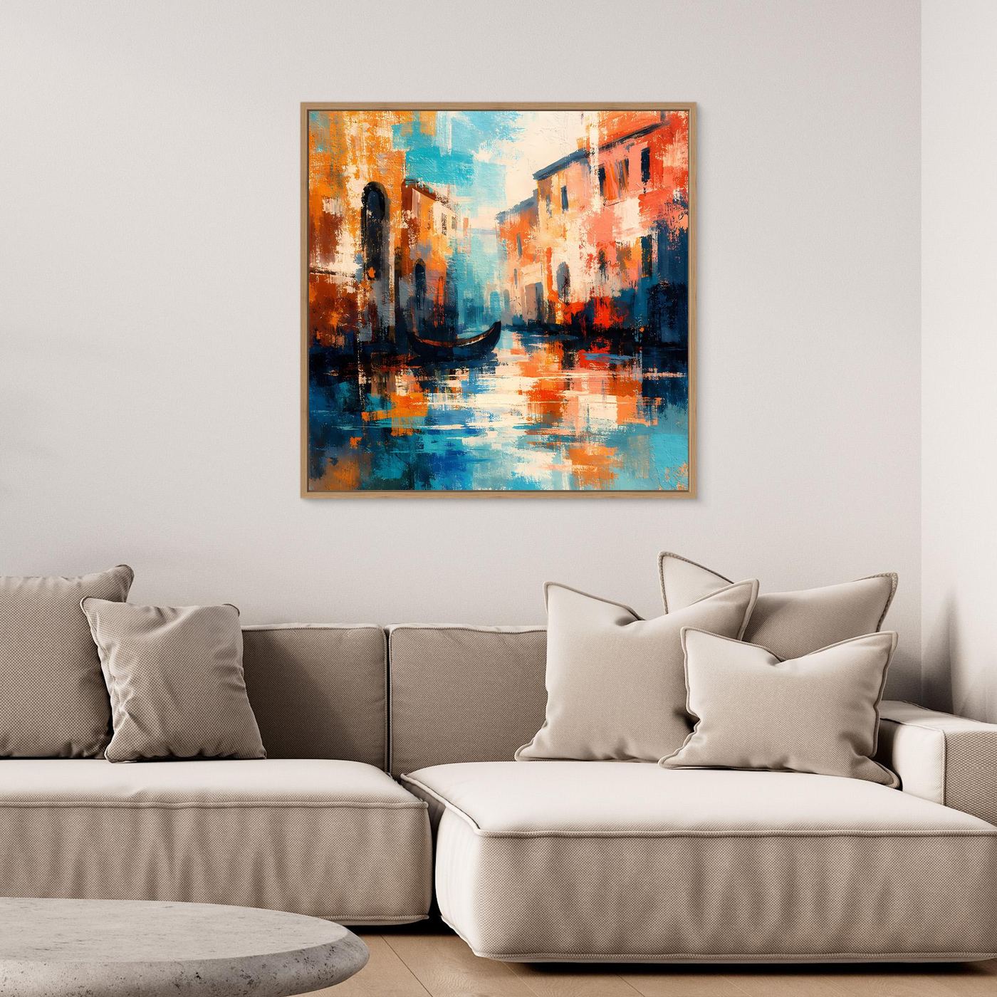Leinwand Romantisches Venedig bei Sonnenuntergang | Abstraktes Gondel Wandbild