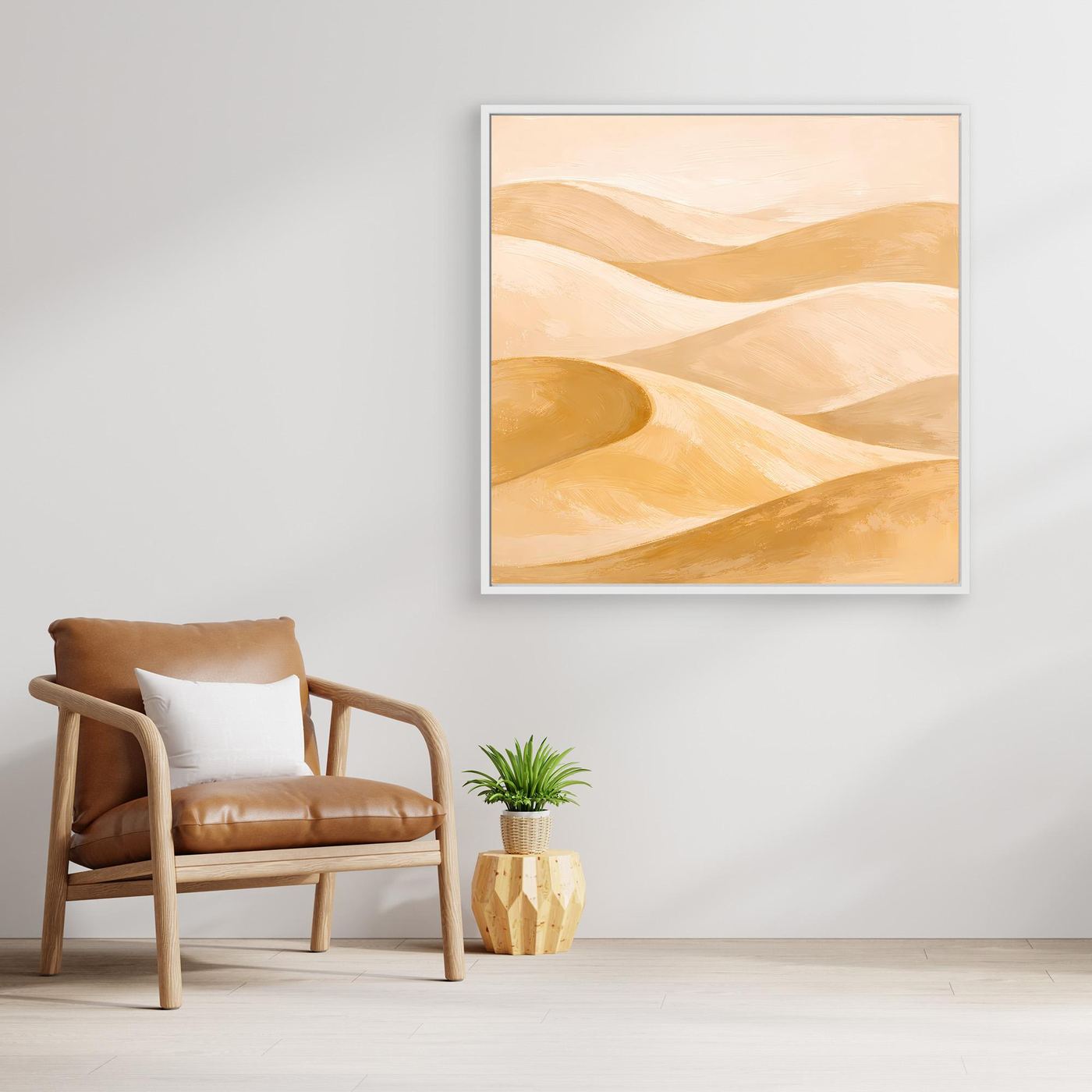 Leinwand Sanfte Wüstendünen im Abendlicht | Abstraktes Sahara Wandbild