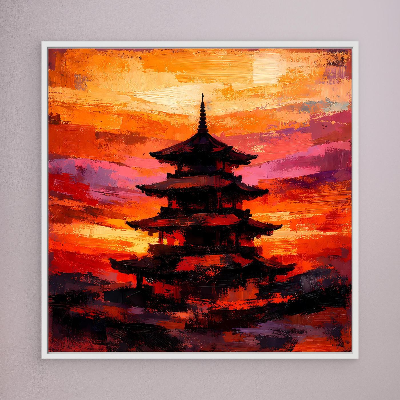 Leinwandbild Traditionelle Japanische Pagode | Abstraktes Asien-Wandbild