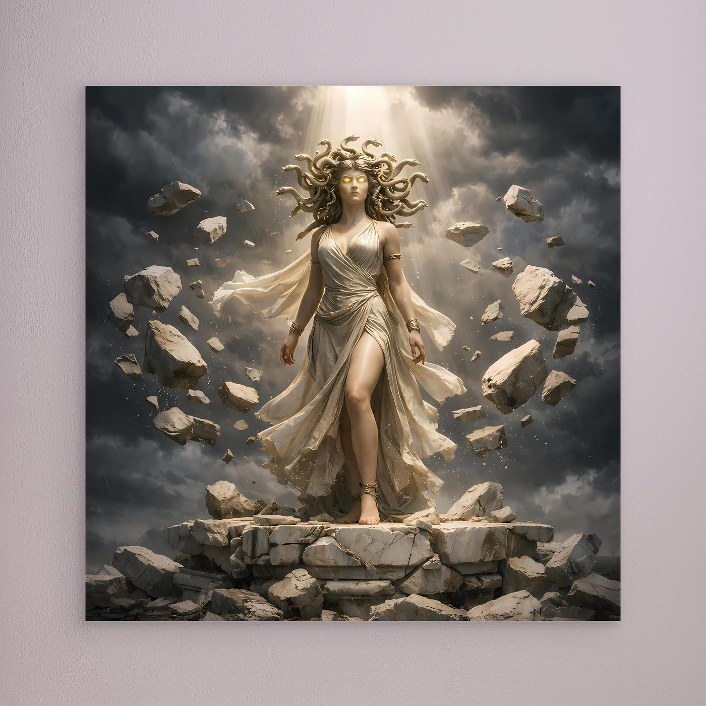 Premium Leinwand Medusa Gorgone Mythologie | Modernes Kunst Poster Fantasy Wandbild antik