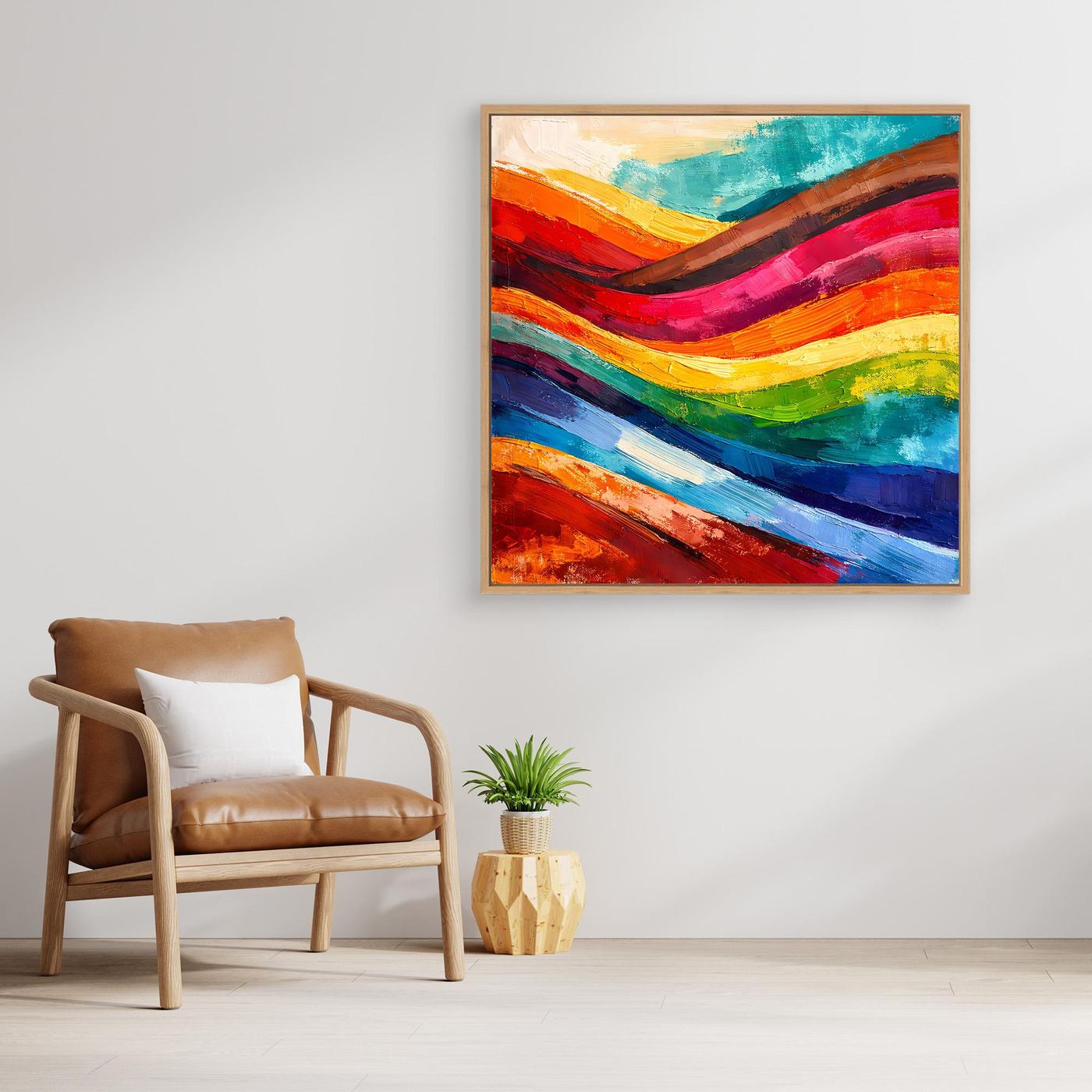 Abstraktes Farbenspiel Leinwandbild | Moderne Farbexplosion Kunst-Wandbild