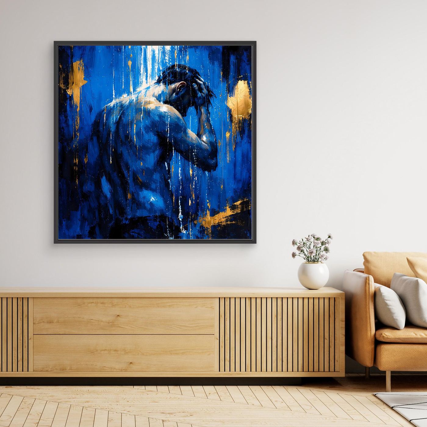 Leinwand Erfrischung unter der Dusche | Modernes Abstraktes Wellness Wandbild