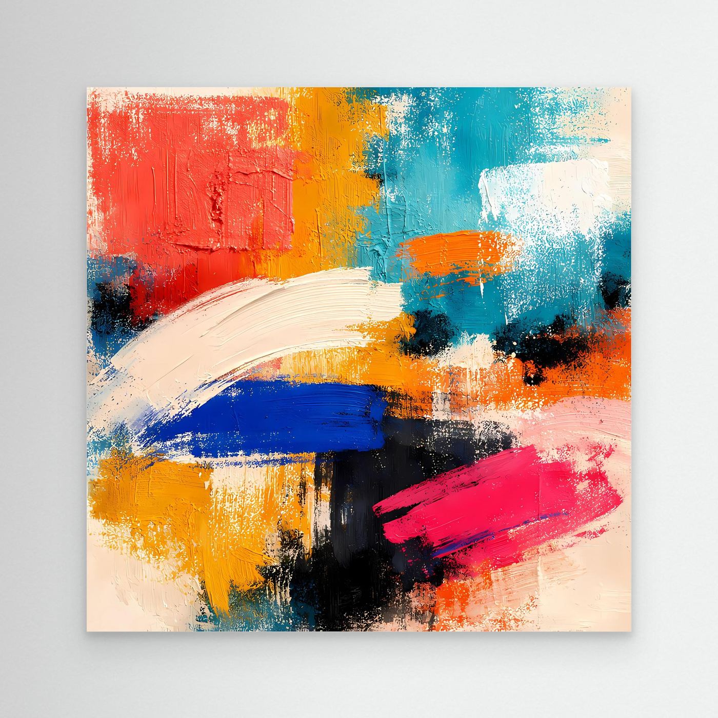 Leinwand Farbenfrohe Abstrakte Texturen | Modernes Color-Blocking Wandbild